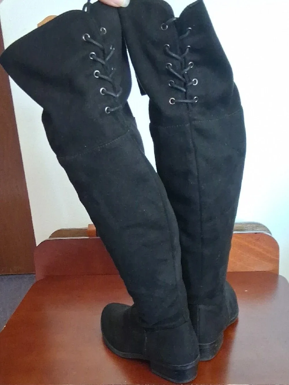 GUC Size 7 Black Over-the-Knee Boots